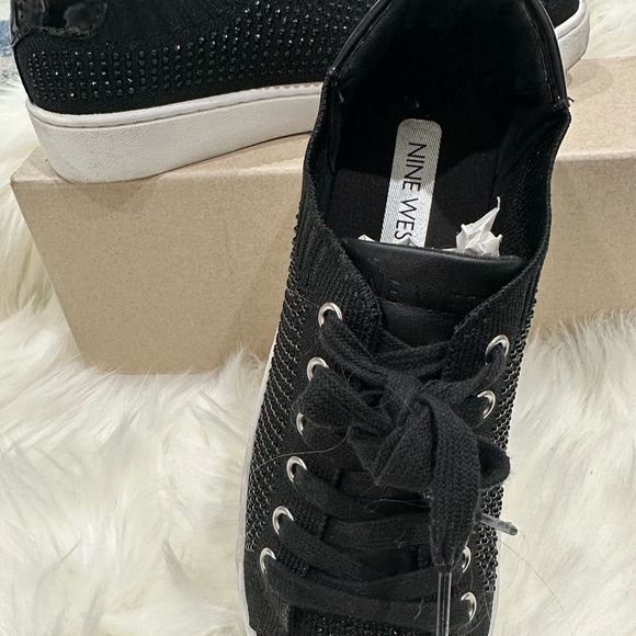 Fun and sparkly. Nine West sparkly black sneakers. - Picture 3 of 4